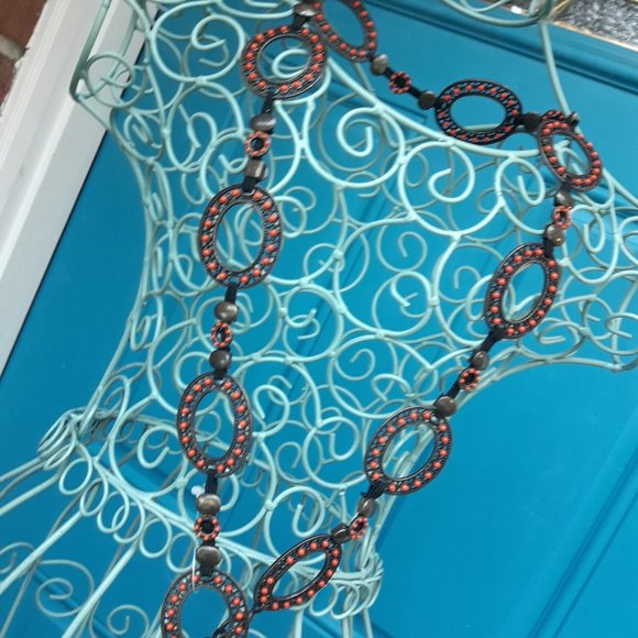 Metal Chain Link Belt Vintage Art Deco  Round Circle Cosplay Gypsy Retro 90s - Picture 5 of 15